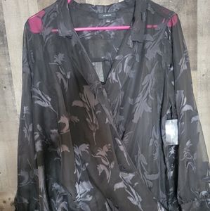 Alfani faux wrap blouse